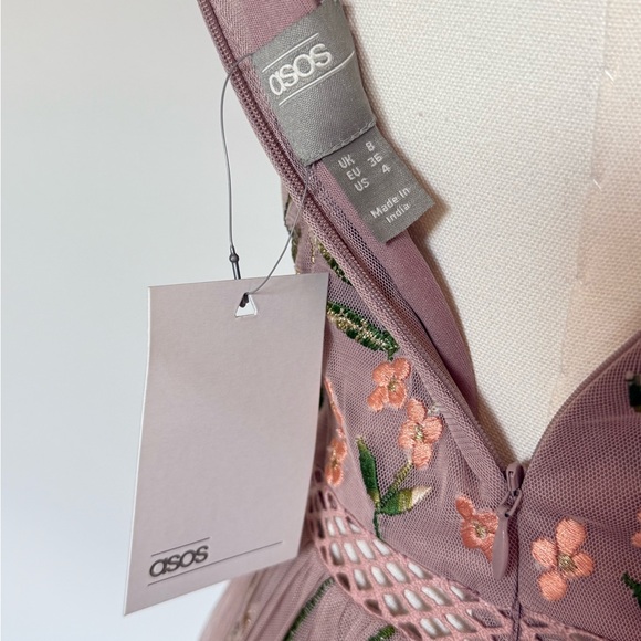 ASOS Floral Embroidered Maxi Dress in Pink and Green - Picture 9 of 9